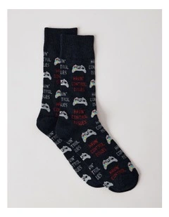 Control Socks in Deep Navy Marle