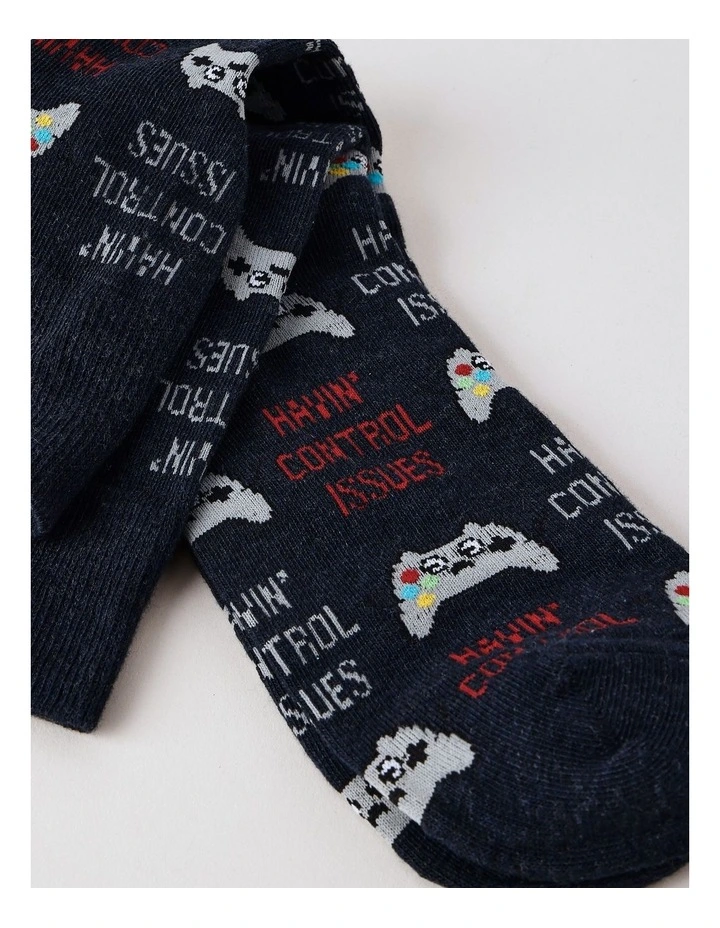 Control Socks in Deep Navy Marle image 2