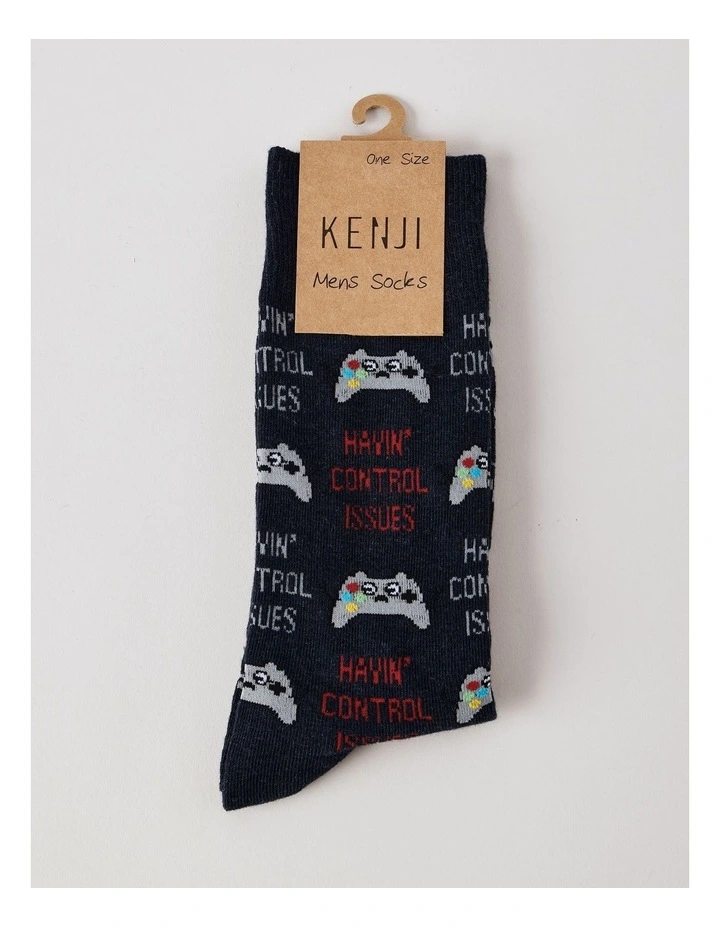Control Socks in Deep Navy Marle image 3