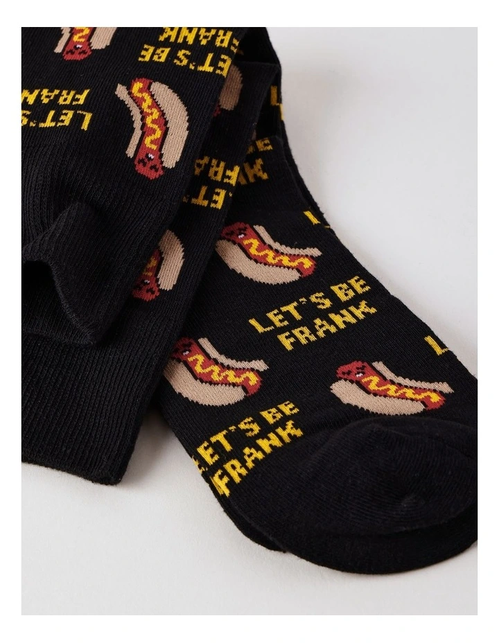Let's Be Frank Socks in Black image 2