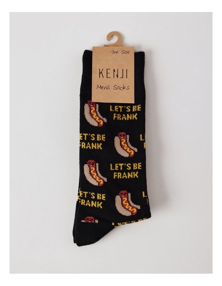 Let's Be Frank Socks in Black image 3