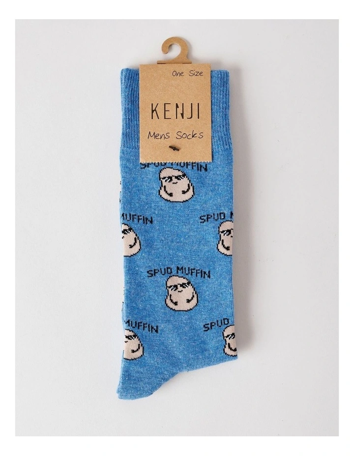 Spud Muffin Socks in French Blue Marle image 3