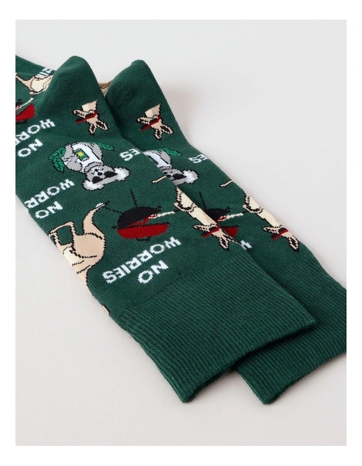 No Worries Socks in Jasper Green image 2