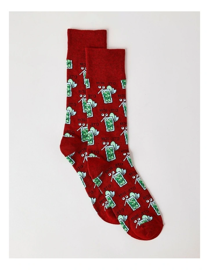 Mos-Jito Socks in Deep Red Marle image 1