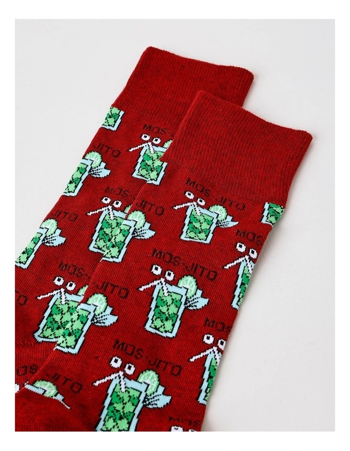 Mos-Jito Socks in Deep Red Marle image 2