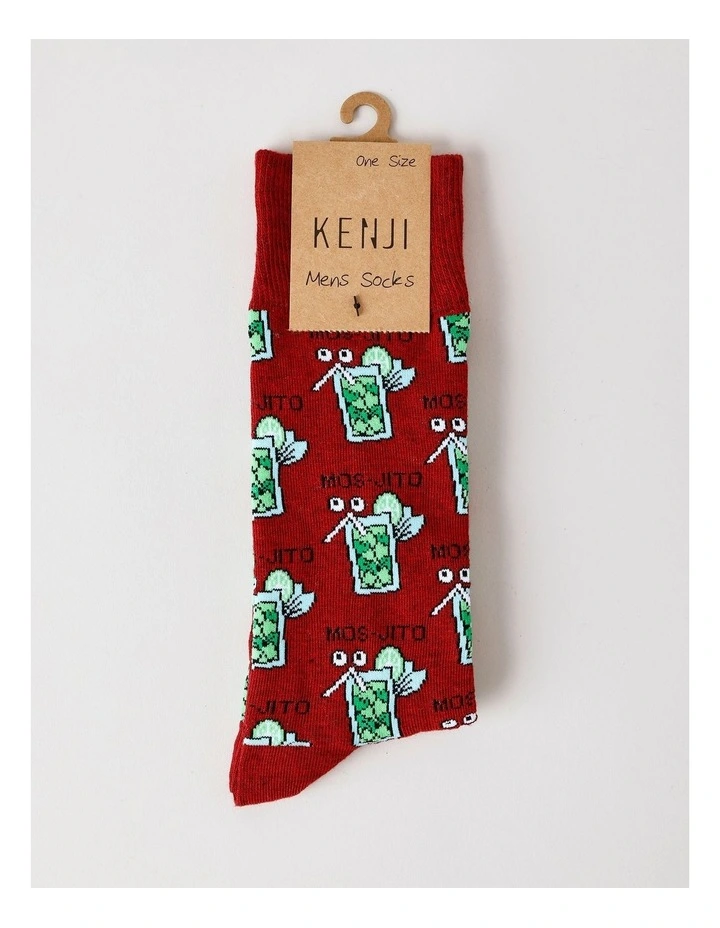 Mos-Jito Socks in Deep Red Marle image 3