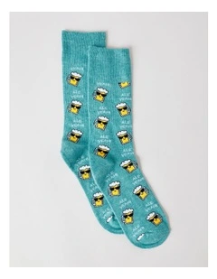 Ale Yeah Socks in Aqua Marle