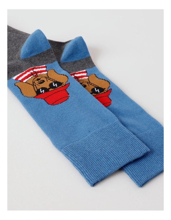 Dog Socks in Parisian Blue image 2
