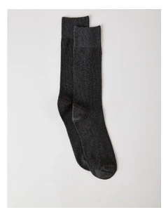 Cotton Waffle Socks in Warm Grey Marle