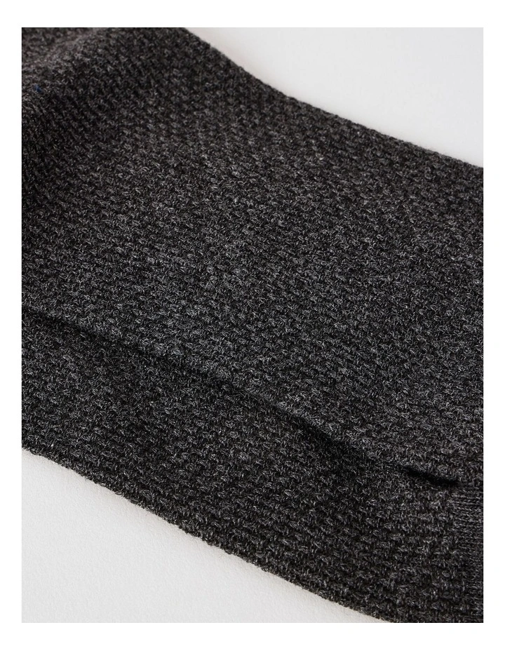Cotton Waffle Socks in Warm Grey Marle image 2