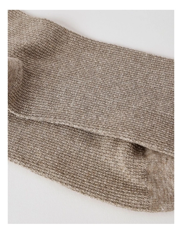 Cotton Waffle Socks in Sand Marle image 2