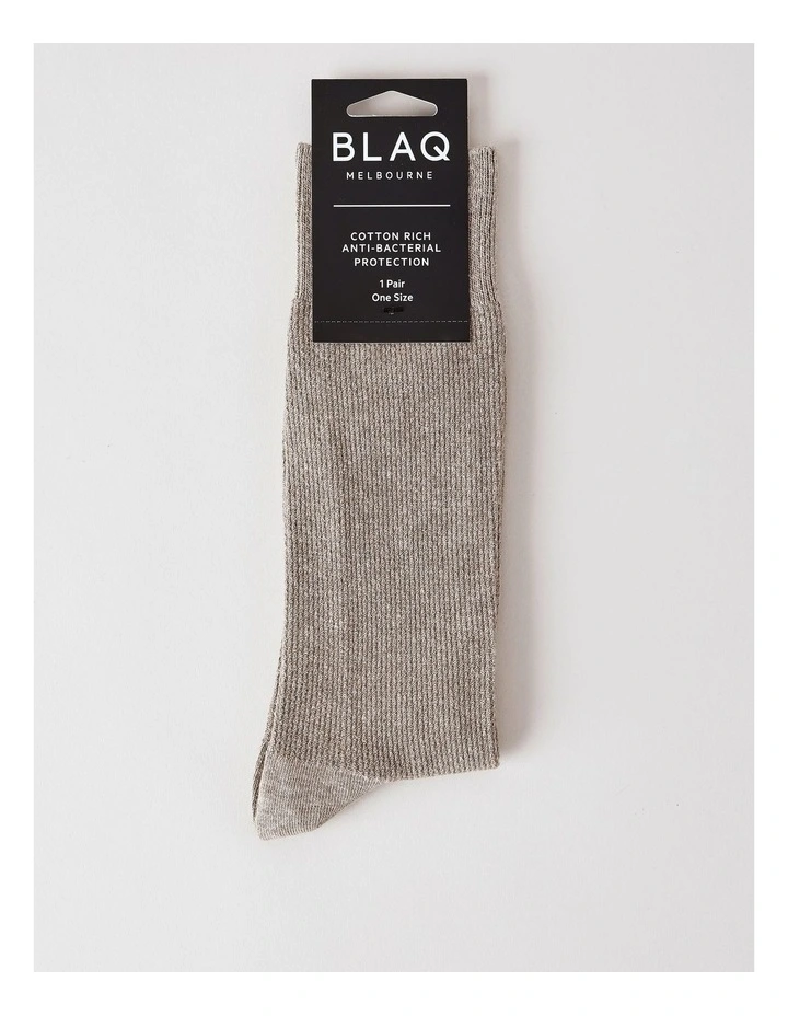 Cotton Waffle Socks in Sand Marle image 3