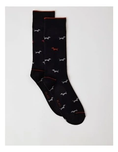 Dogs Bamboo Socks in Black