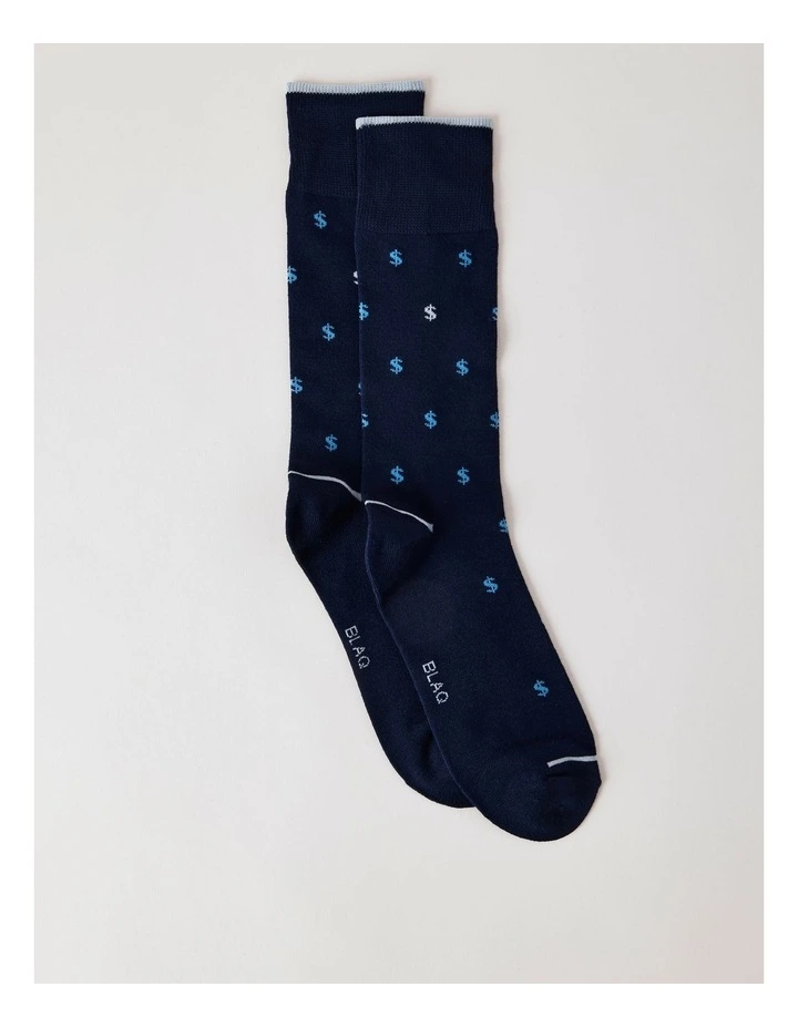 Bamboo Dollars Socks in French Navy image 1