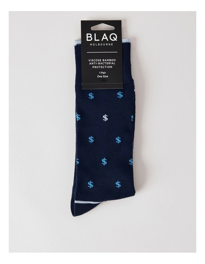 Bamboo Dollars Socks in French Navy image 3
