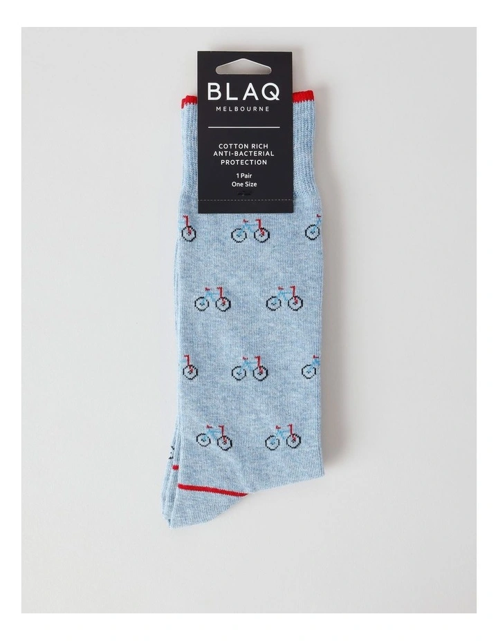 Bike Socks in Light Blue Marle image 3