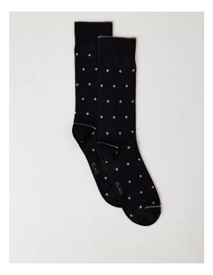 Bamboo Spot Socks in Black