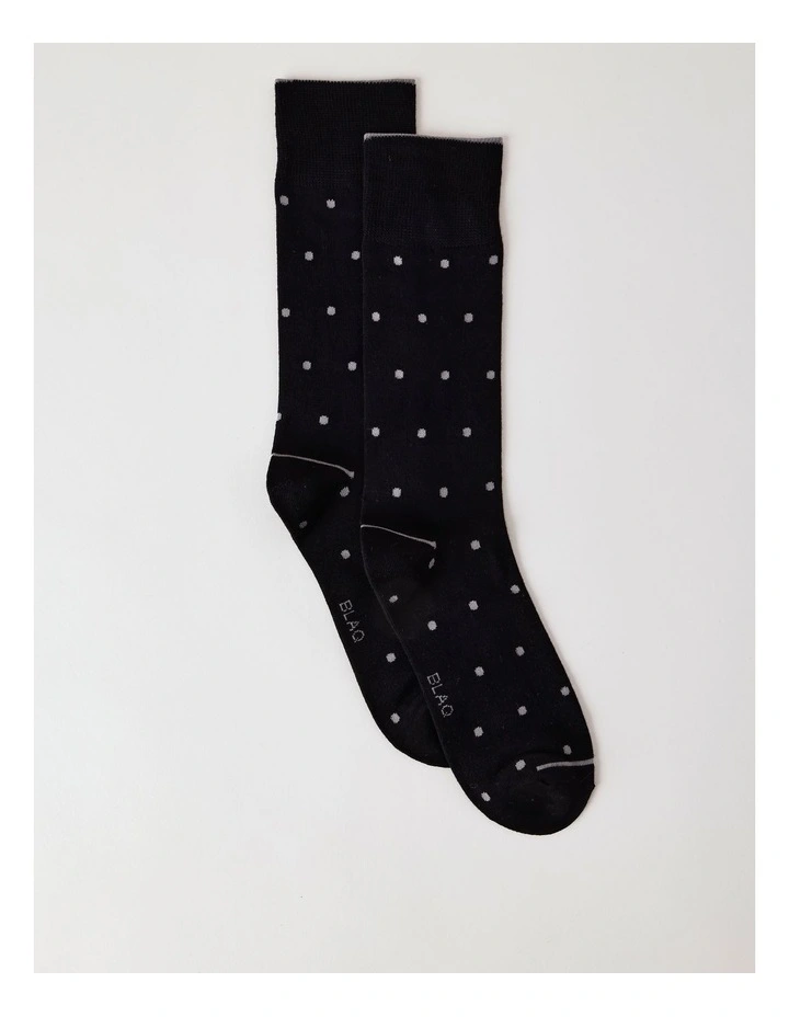 Bamboo Spot Socks in Black image 1