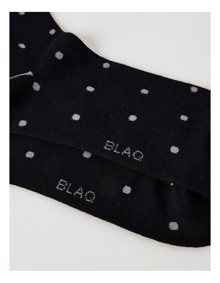 Bamboo Spot Socks in Black image 2