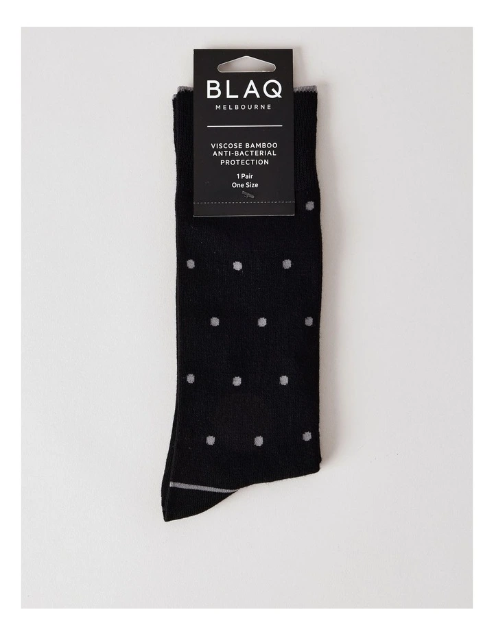 Bamboo Spot Socks in Black image 3