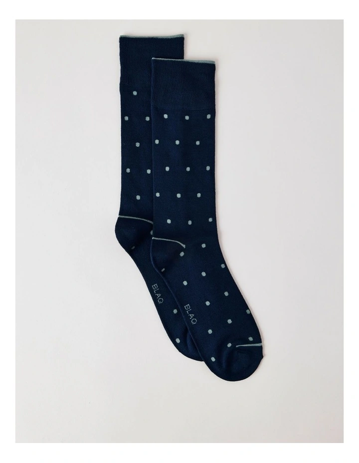 Bamboo Spot Socks in French Navy image 1