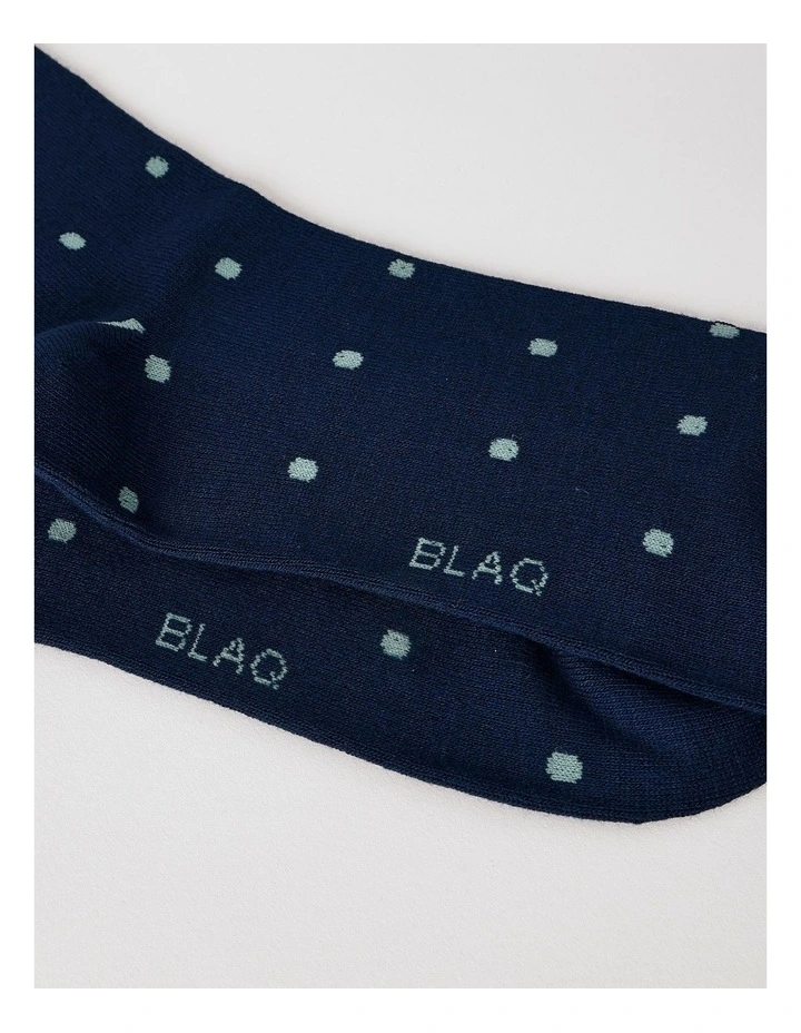 Bamboo Spot Socks in French Navy image 2