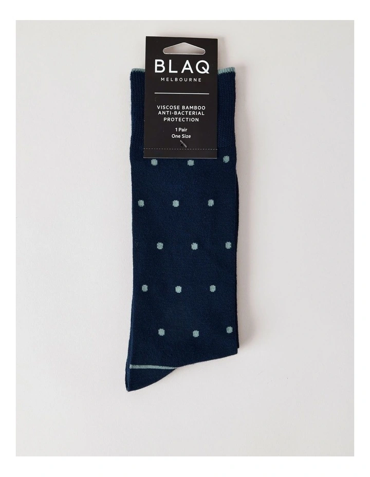 Bamboo Spot Socks in French Navy image 3