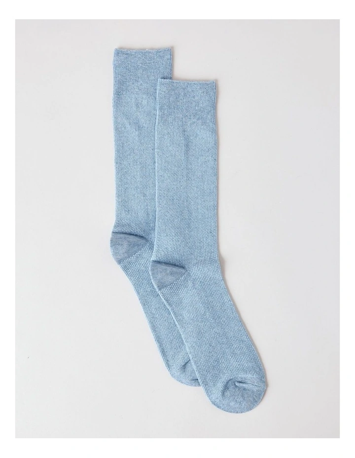 Cotton Waffle Socks in Blue image 1