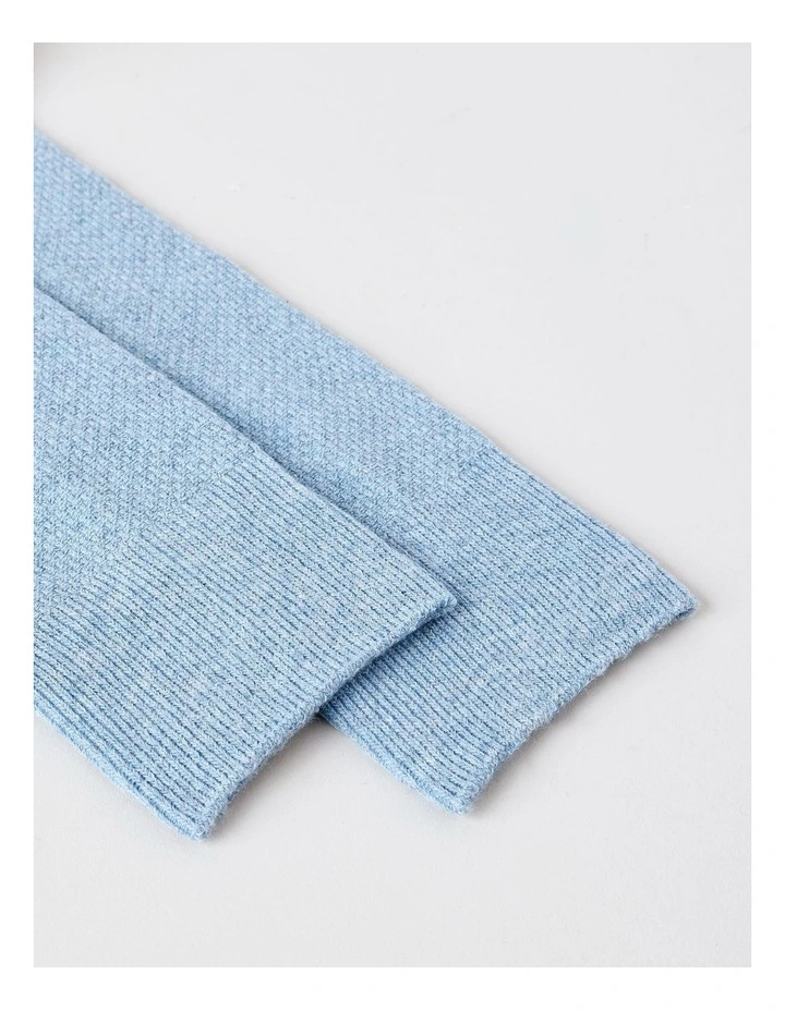 Cotton Waffle Socks in Blue image 2