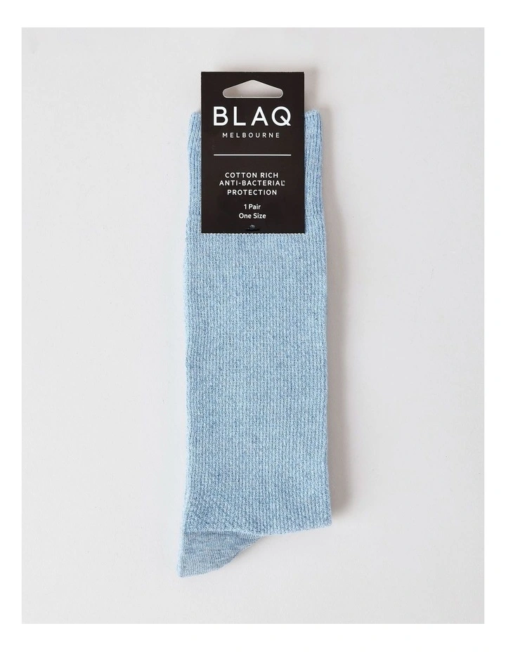 Cotton Waffle Socks in Blue image 3