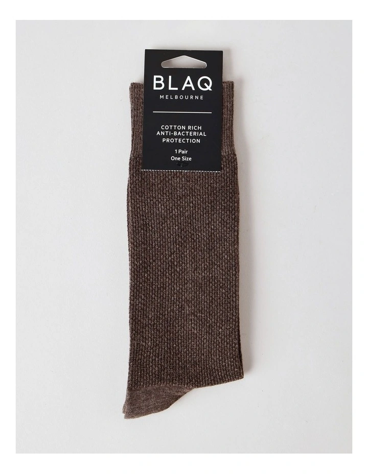 Cotton Waffle Socks in Chocolate image 3
