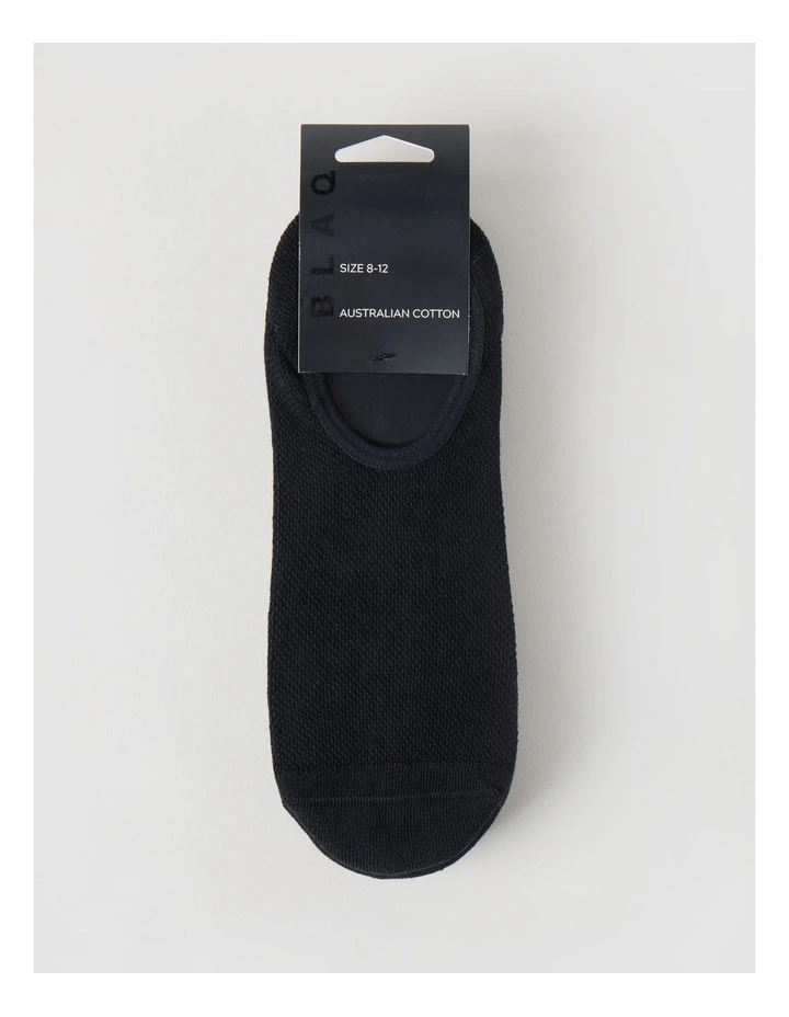 3 Pack Australian Cotton No Show Socks in Black image 3