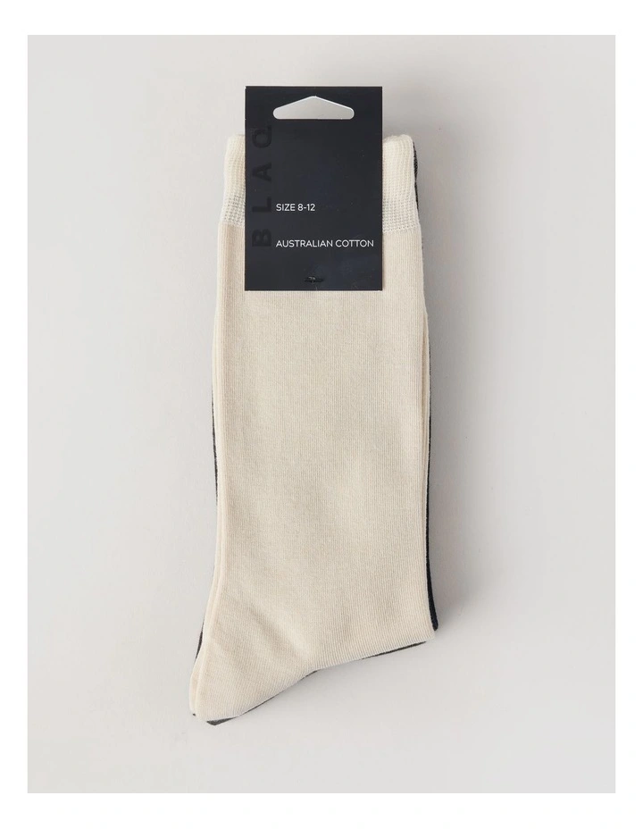 3 Pack Australian Cotton Plain Socks in Pumice, Navy, & Charcoal image 3