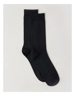 Australian Cotton Waffle Socks in Black