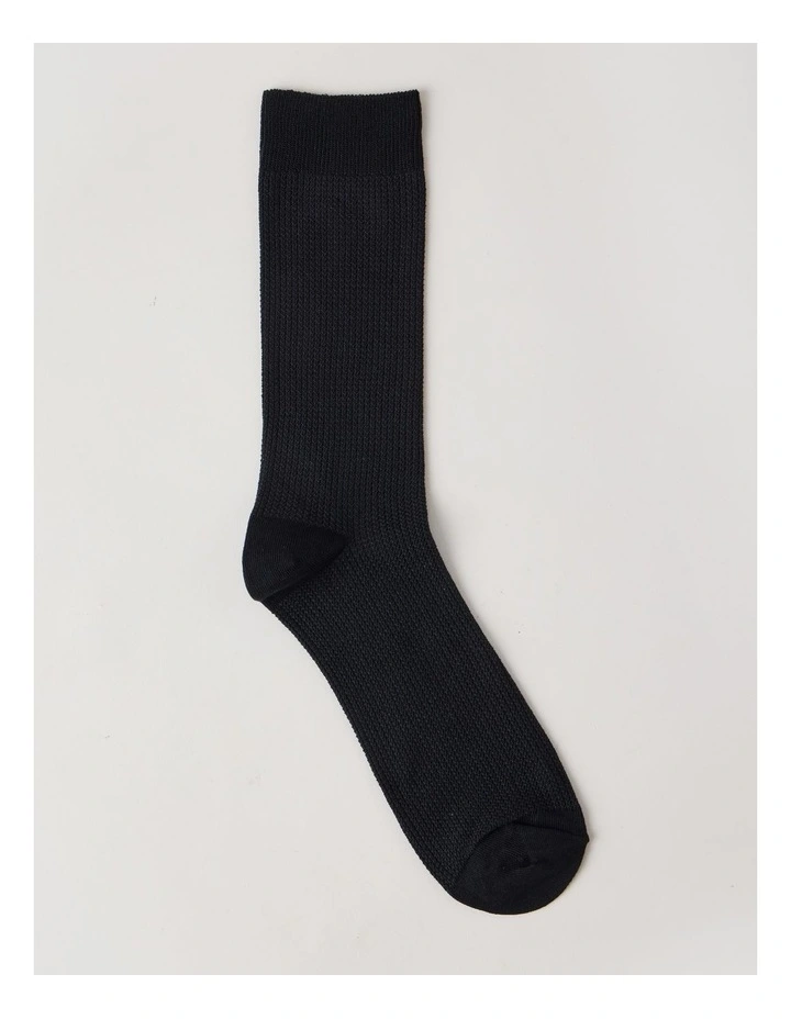 Australian Cotton Waffle Socks in Black image 3