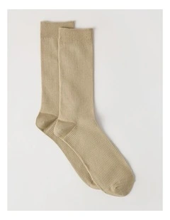 Australian Cotton Waffle Socks in Soft Sand