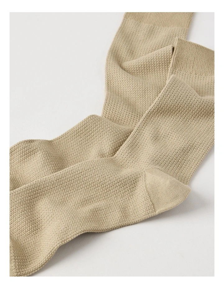 Australian Cotton Waffle Socks in Soft Sand image 2