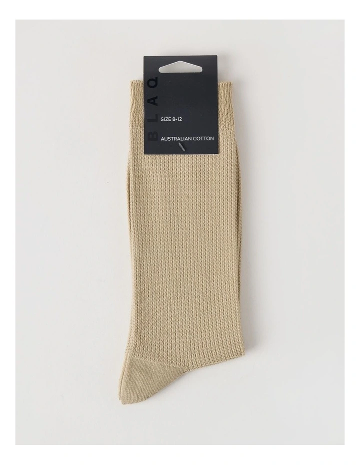 Australian Cotton Waffle Socks in Soft Sand image 3
