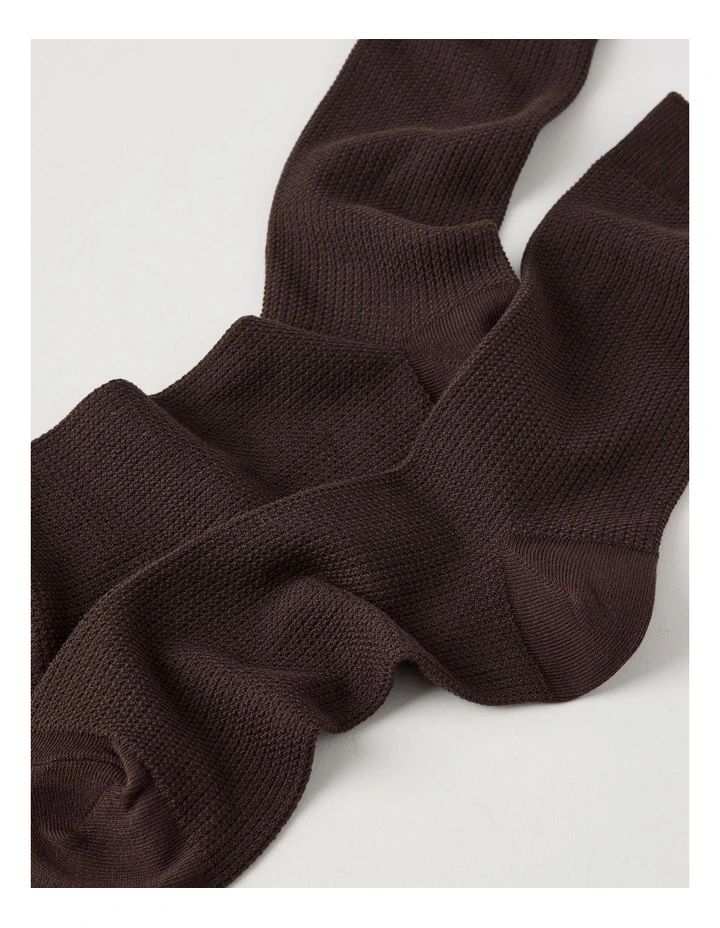 Australian Cotton Waffle Socks in Dark Chocolate image 2