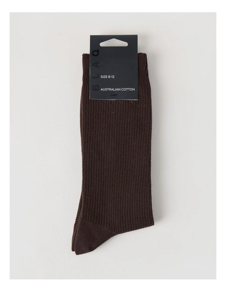 Australian Cotton Waffle Socks in Dark Chocolate image 3