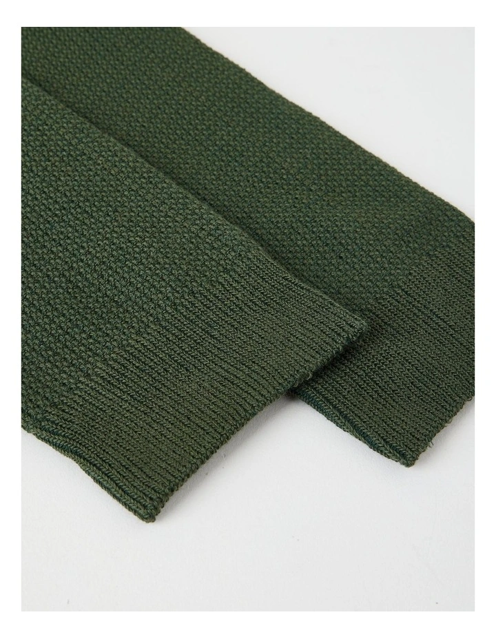 Australian Cotton Waffle Socks in Green Slate image 2