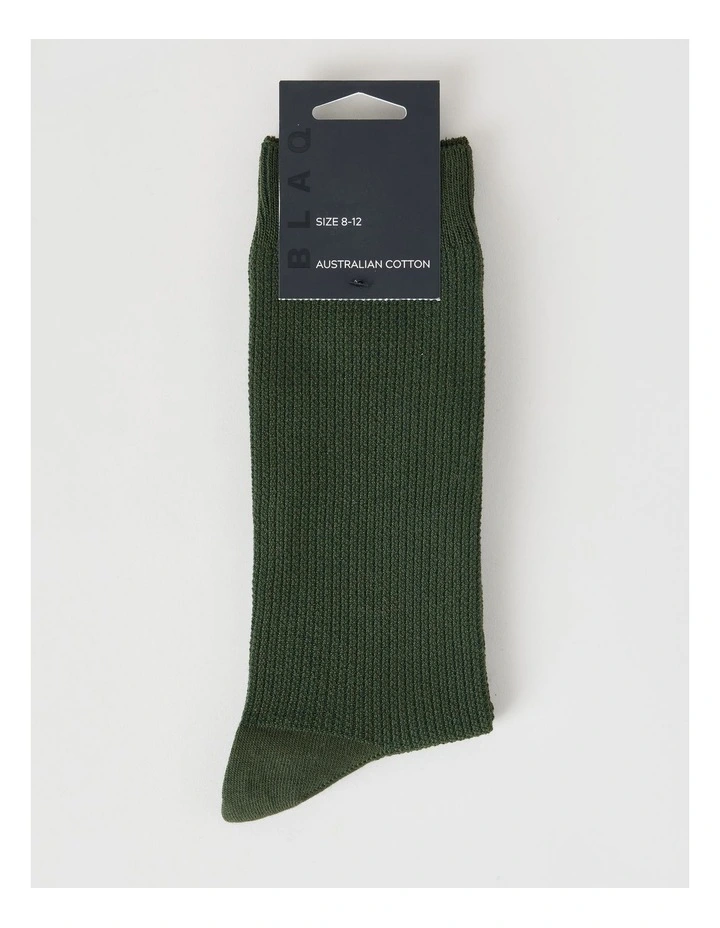 Australian Cotton Waffle Socks in Green Slate image 3