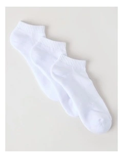 3 Pack Low Cut Sport Socks in White