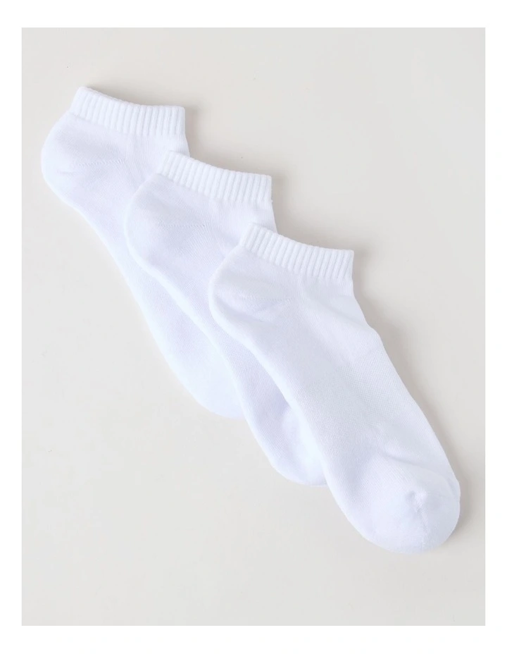 3 Pack Low Cut Sport Socks in White image 1