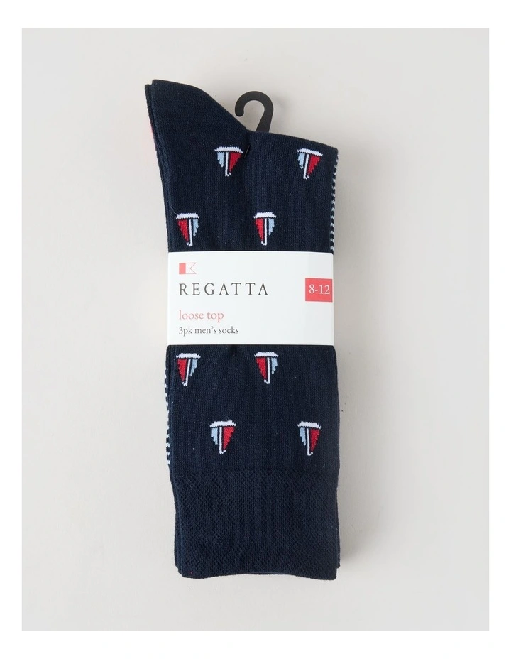 3 Pack Nautical Soft Top Socks image 3