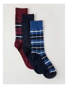 3 Pack Stripes Soft Top Socks