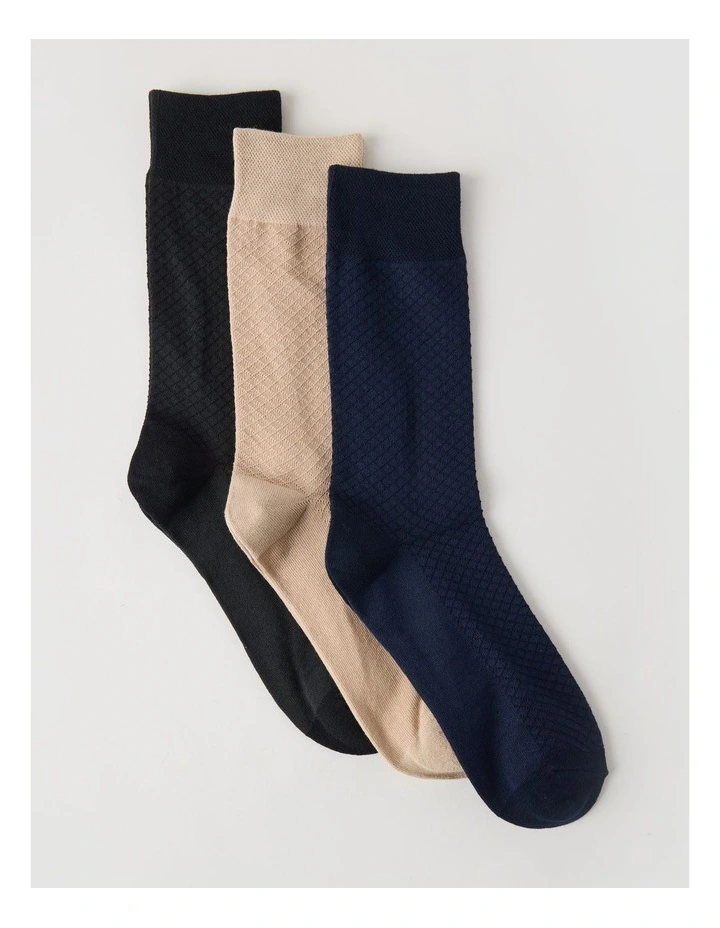 3 Pack Texture Soft Top Socks image 1