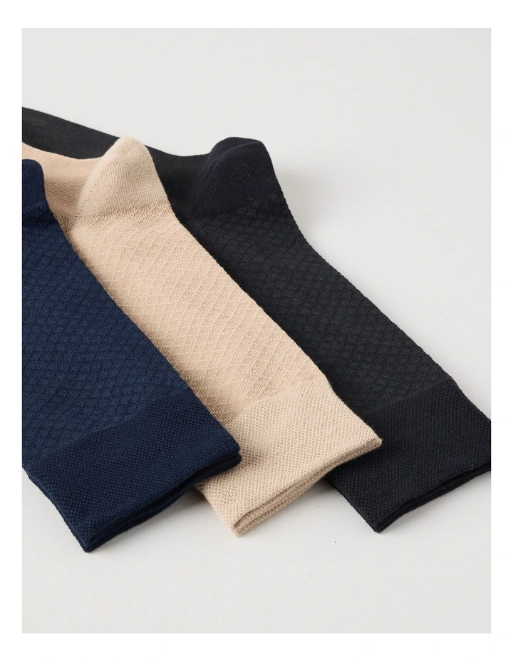 3 Pack Texture Soft Top Socks image 2