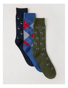 3 Pack Golf Soft Top Socks