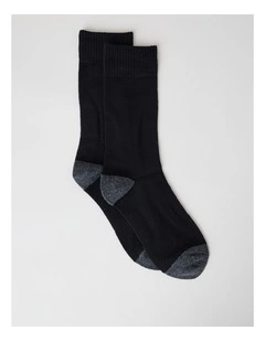 Merino Wool Boot Socks in Black and Moss Marle
